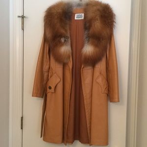 Vintage Samuel Robert fox collar leather jacket